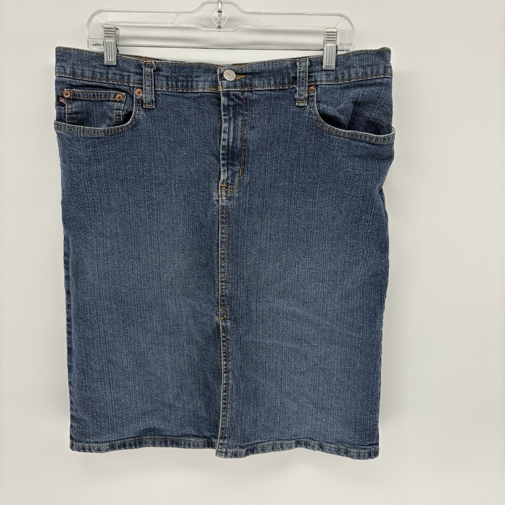 Vintage Y2K Polo Jeans Ralph Lauren Low Rise Denim‎ Pencil Skirt Women Size 12